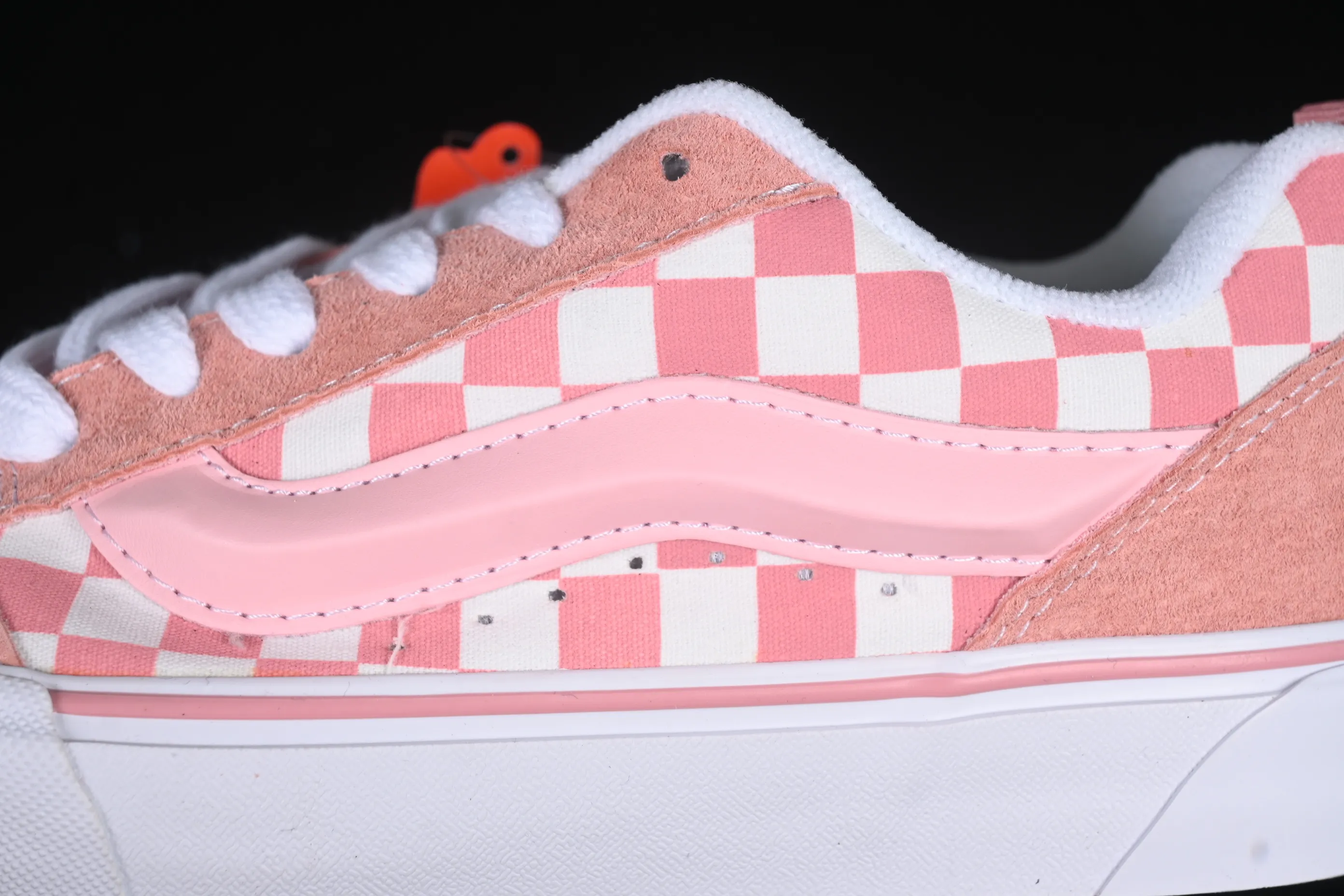 All categories Vans Vans series Vans Low Vans low-top Vans Knu Skool girly pink plaid comfortable and fashionable non-slip wear-resistant low-top casual bread shoes VN0009QCREV